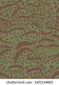 Pistas de cebra de leopardo negro dibujadas a mano Combinación de formas de piel de animales mosaicos y puntos Patrón vectorial de repetición geométrica Fondo aislado  