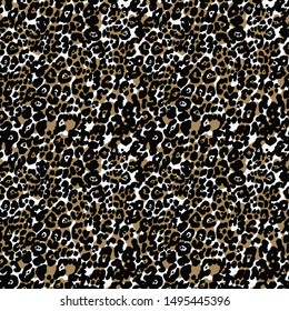Hand Drawn Abstract Leopard Skin Vector Pattern 
