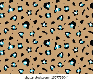 Hand Drawn Abstract Leopard Skin Vector Pattern Isolated Background