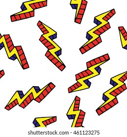 hand drawn abstract lightning bolts background. stylized pop art thunderbolts