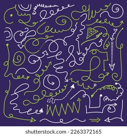 hand drawn abstract line and arrow