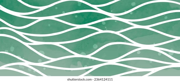 Hand drawn abstract line art background vector. Wallpaper design with curve line art pattern with watercolor texture background. Design illustration for home decoration, card, poster, banner.