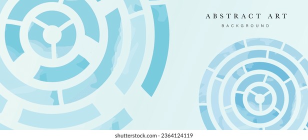 Hand drawn abstract line art background vector. Wallpaper design with round curve line art pattern with watercolor texture background. Design illustration for home decoration, card, poster, banner.