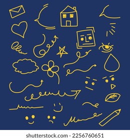 hand drawn abstract line doodle