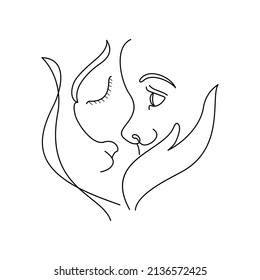 Hand Drawn Abstract Line of Mother And Baby Symbol