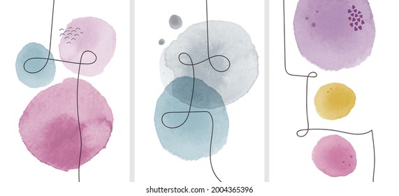 colección de arte pop de línea abstracta dibujada a mano estilo contemporáneo con elementos de piedra y floración