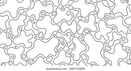 Hand Drawn Abstract Line Seamless Pattern with Water Splashes background