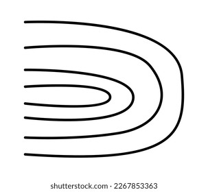 Hand drawn abstract lines flat icon. Vector illustration