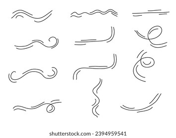 Hand Drawn Abstract Lines Set. A collection of lines graphic resource vector art