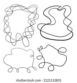 Hand drawn abstract lines. Vector frame set for design and template making