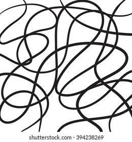 Hand drawn abstract lines vector icon illustration black on white
