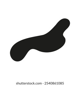 Hand drawn abstract liquid blot silhouette. Doodle graphic illustration
