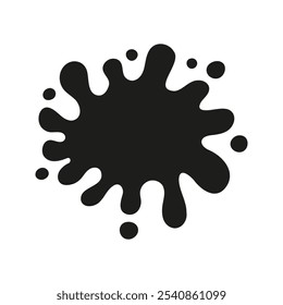 Hand drawn abstract liquid blot silhouette. Doodle graphic illustration