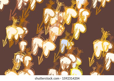 Hand drawn, abstract love for valentine day, web page, wallpaper, graphic design, catalog, texture or background. Vector artwork.