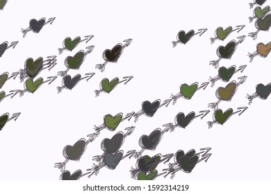 Hand drawn, abstract love for valentine day, web page, wallpaper, graphic design, catalog, texture or background. Vector artwork.