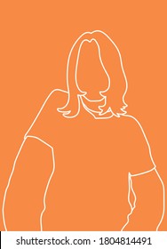 Cara de hombre abstracta dibujada a mano en estilo de arte en línea, arte minimalista moderno, contorno estético, ilustración vectorial
