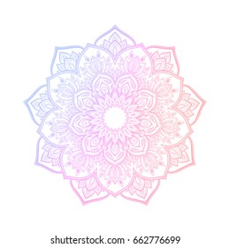 Hand drawn abstract mandala design. Vector oriental round pattern. Coloring book element.