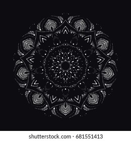 Hand drawn abstract mandala design. Vector oriental round pattern. 