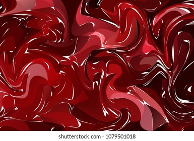 Hand drawn abstract marble texture. Beautiful background. Handmade with liquid paint. Red and gold ink.