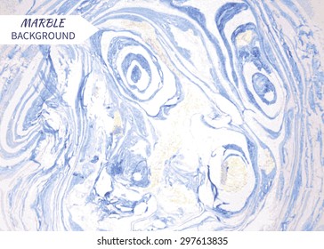 Hand drawn abstract marble texture. Beautiful marble background.  Handmade texture with liquid paint. Purple and gold ink. 