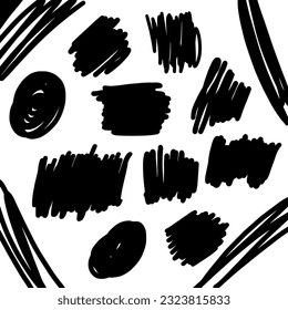Colección de fondo del marcador abstracto dibujado a mano. Dibujos de esgrima vectorial. Formas simples dibujadas, elementos de diseño para carteles y plantillas.