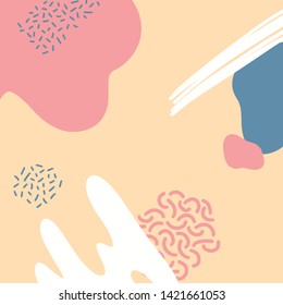 Hand drawn Abstract Memphis Pattern. Texture can be used for wallpaper, pattern fills, web page background, surface textures, fabric print. 