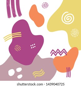 Hand drawn Abstract Memphis Pattern. Texture can be used for wallpaper, pattern fills, web page background, surface textures, fabric print. 