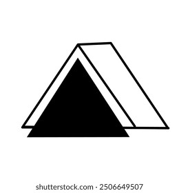 Hand drawn abstract minimal element mid century. Aesthetic contemporary stripe line art, geometric shape in monochrome. Art form design for wall art, decoration, wallpaper