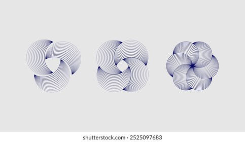 Conjunto de vetor de elemento mínimo abstrato desenhado à mão em meados do século. Arte estética contemporânea em linha de faixa, forma geométrica em monocromático