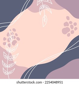 handgezeichnet, abstrakter minimalistischer Hintergrund mit Blättern 