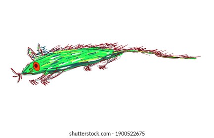  Hand drawn abstract mouse vector illustration. 