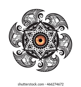 Hand drawn abstract mystic mandala.