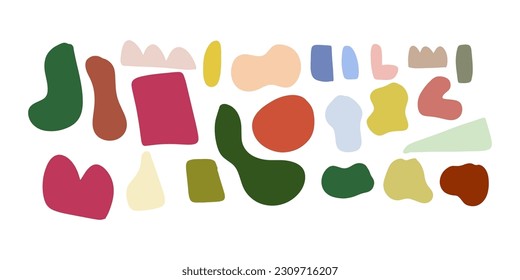 Hand drawn abstract objects. Organic Shapes design for cover, banner, social post and stories, print, wallpaper. Vector illustration