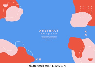 Hand drawn abstract organic shapes background and cover