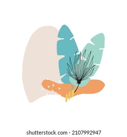 Hand drawn abstract organic shapes. Brush design for cover, banner background, social post and stories decoration, print, wallpaper. Vecor hand drawn elements and strokes. modern contemporary style.