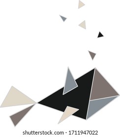 Hand Drawn Abstract Origami Fish with Triangle Water Balloons Logo Design Material Canvas Vector Pattern Isolated Background