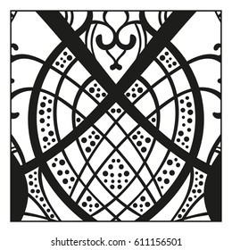 Hand drawn abstract ornamental background, Can be used for coloring book page, Vector illustration