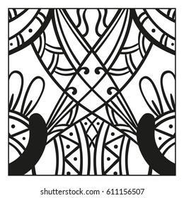 Fondo ornamental abstracto dibujado a mano, se puede utilizar para colorear la página del libro, ilustración del vector