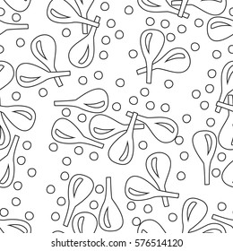 Hand drawn abstract outline seamless pattern on black and white. Pattern can be used for fabric, wallpaper or wrapping paper.