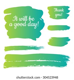 Hand drawn abstract paint brush blanks. Vector set collection of paint brush strokes isolated on white background.
