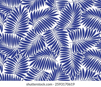 Hand drawn abstract with palm leaves seamless pattern. floral background.