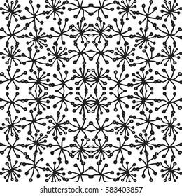 Hand drawn abstract pattern. Black and white vector background in doodle style, design for prints, T-shirt, textile.