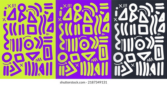 Hand drawn abstract pattern collection