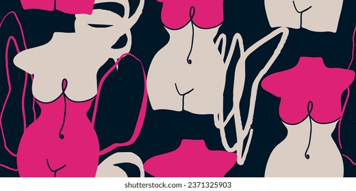Hand drawn abstract pattern. Creative collage contemporary seamless pattern. Fashionable template for design.
