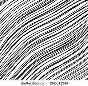 Hand drawn abstract pattern with hand drawn lines, strokes. Set of vector grunge brushes. wavy striped, Vector EPS 10 illustration