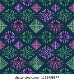 Hand drawn abstract pattern multicolor. Vector illustration popular women fashion textile print and wrapping.