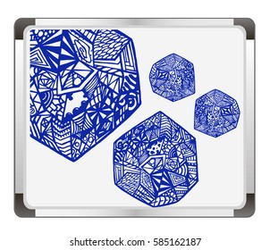 Hand drawn abstract pattern on flip chart background. Vector illustration. 