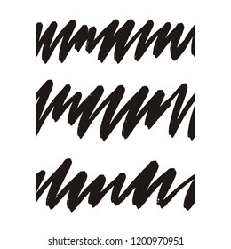 Hand drawn Abstract pattern. Vector set with abstract brush. Brush line 
