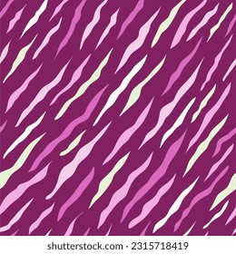Hand drawn abstract pink or violet zebra print. Seamless vector animal print. Zebra. Art print on textile.