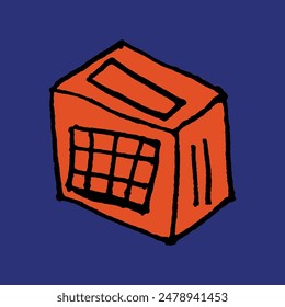 hand drawn abstract pop art toaster illustration
